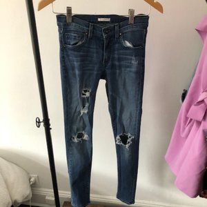 Skinny blue denim jeans